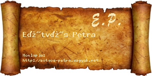 Eötvös Petra névjegykártya